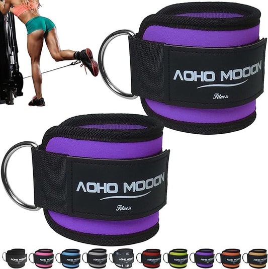 Comfortable Adjustable Ankle Straps for Cable Machines Women, Gym Workout Leg Strap, Glute Cuff, Ankle Cuffs for Glute Workouts, Foot Straps for Kickback, One Size Fit All