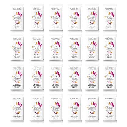 Bodipure All-In-1 Moisturizing Hand Mask Gloves – Keratin & Vitamin E Treatment for Dry Cracked Hands, Deep Hydration Repair Gloves, Strengthen Nails & Soften Cuticles, Spa Hand Care 24 Pairs