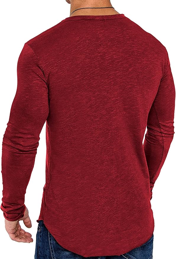 COOFANDY Men 2 Pack Muscle Fitted T Shirt Gym Workout Athletic Long Sleeves Tee