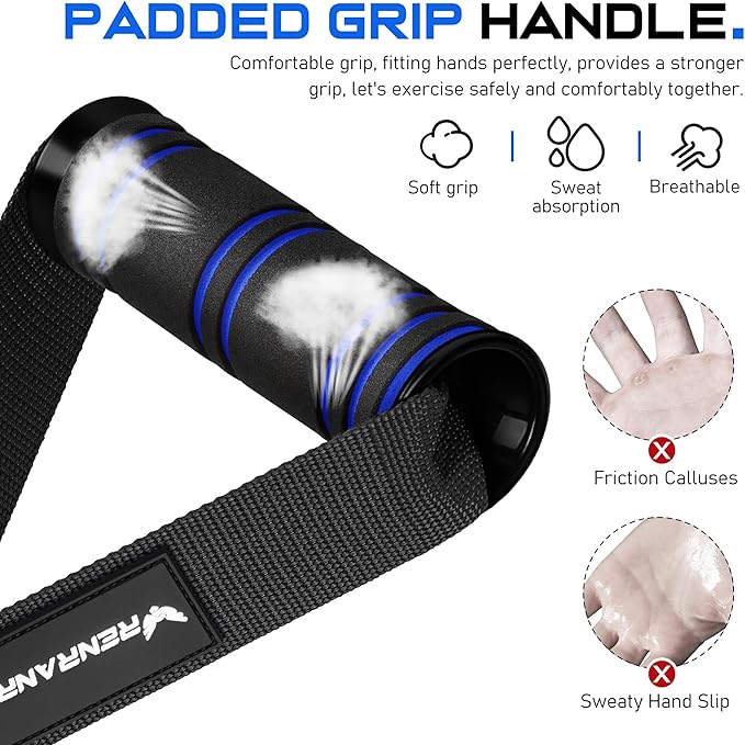 RENRANRING Gym Exercise Handles, Replacement Handle Attachments for Cable Machine Pulleys, Resistance Band and Strength Trainer, Pull Down Workout Accessories, Home Gym Add On Equipment