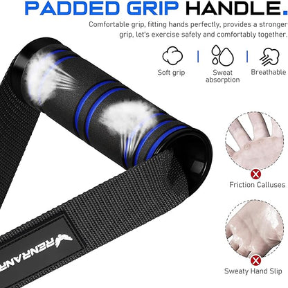RENRANRING Gym Exercise Handles, Replacement Handle Attachments for Cable Machine Pulleys, Resistance Band and Strength Trainer, Pull Down Workout Accessories, Home Gym Add On Equipment