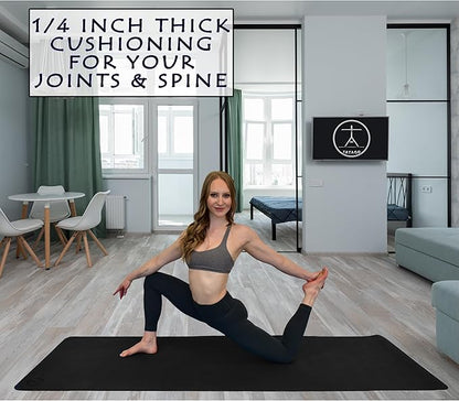 Tatago Extra Thick Yoga Mat Wide & XL-Our 10mm Extra Large Yoga Mat Thick Extra Wide And Long For Total Joint Cushioning. A Large Exercise Mat Thick And Perfect For Home Workout Pilates Or Studio.