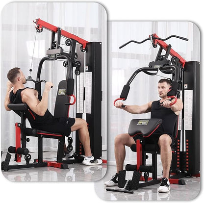 Fitvids Home Gym, Workout Equipment with Leg Press, Exercise Equipment for Home with Pulley System, Home Gym Equipment for Full