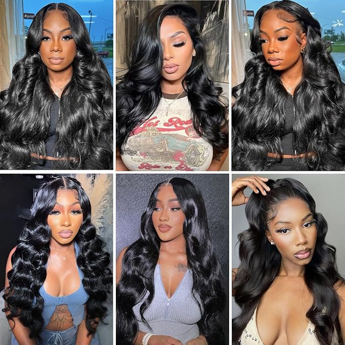 12A Body Wave 4 Bundles With 5x5 Closure (16 18 20 22 +14 Inch) Body Wave Bundles with Closure Human Hair 100% Unprocessed Brazilian Virgin Quick Weave Bundles Human Hair Natural Black