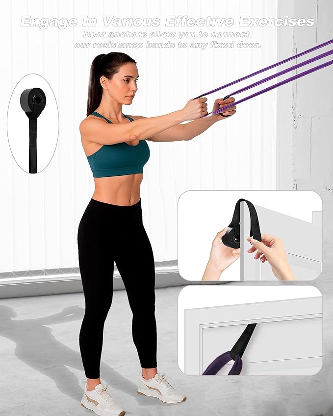 Resistance Bands Set 5 PCS Heavy Duty Stretch Exercise Bands Pull Up Bands Set Resistance Bands with Storage Bag Exercise Bands for Working Out, Muscle Training