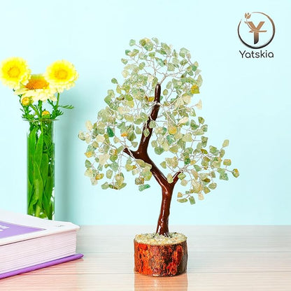 YATSKIA Green Jade Stone - Artificial Trees, Bonzai Tree, Green Jade, Healing Stone, Crystals Tree, Crystal Tree of Life, Crystal Items for Gift