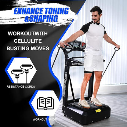 Vibration Platform Workout Machine, Heavy Duty Recovery Whole Body Circulation Vibration Plate 400bl Support for Home Trainer Gym Equipment