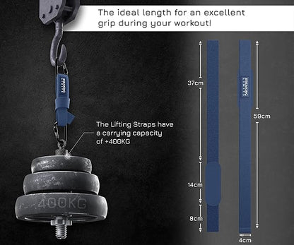 Breaking Limits Gym Straps Weight Lifting Wrist Wraps Bundle – Workout Lifting Straps for Deadlift – Wrist Straps for Weightlifting Men & Women - Muñequeras Para Gym