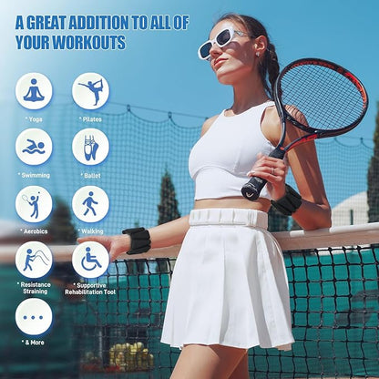 Ankle Weights Set of 2 (1 lb/2 lb/3 lb Each) Adjustable Wrist Weights for Women Men Wearable Arm Leg Weight for Pilates, Running, Walking, Workout, Yoga