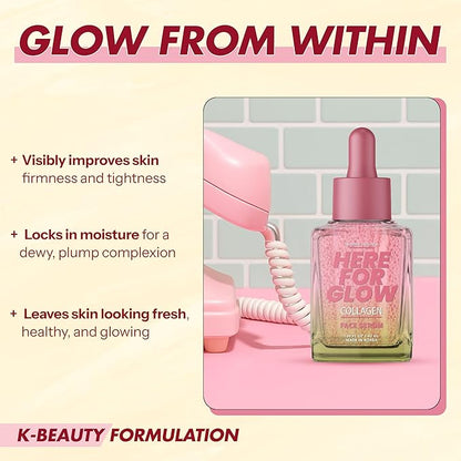 Collagen Face Serum - Dermatologist Tested, Anti-Aging, Korean Skin Care, Hydrates & Improves Elasticity - Strengthens Skin’s Barrier, Retains Water - Vegan, Paraben-Free, 1.35 Fl. Oz