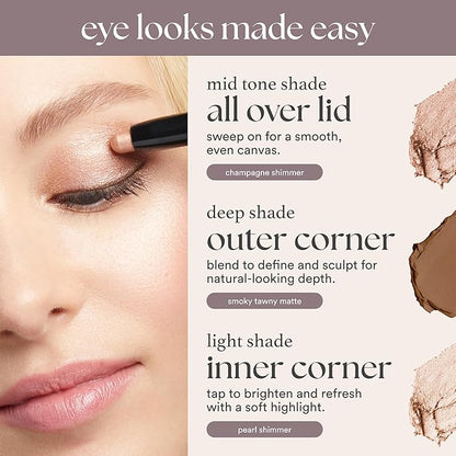 Julep Eyeshadow 101 Cream-to-Powder Waterproof Shadow Stick – Meadow Shimmer – Long-Lasting, Crease-Proof, Earthy Green Shimmer Cream Eyeshadow with Built-in Smudger