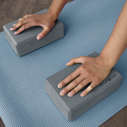 MICRODRY - Stretching & Exercise Foam Blocks, Yoga, Pilates Equipment for Home Workouts, Fitness Accessories for Home & Gym, Slip-Resistant, EVA Foam Block, 9 x 4 x 6 inches