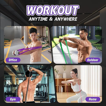4-Level Resistance Bands Set for Pull Up Assistance, Home Gym - Elastic Silicone Exercise Bands for Physical Therapy, Stretching, Training - Workout Equipment for Women & Men