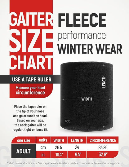 GOT Sports Polar Fleece Neck Warmer - Double-Layer Winter Ski Face Mask - Neck Gaiter Scarf for Skiing, Snowboarding, Running