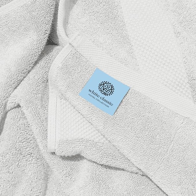 White Classic Luxury Soft Bath Sheet Towels - 650 GSM Cotton Luxury Bath Towels Extra Large 35x70 | Highly Absorbent and Quick Dry | Hotel Collection Extra Large Bath Towels Oversized, Silver, 2 Pack