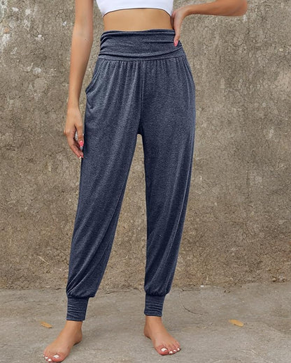 2 Pack Women's Yoga Joggers, Cozy Sweatpants with Pockets Casual Loose Comfy High Waisted Lounge Pants