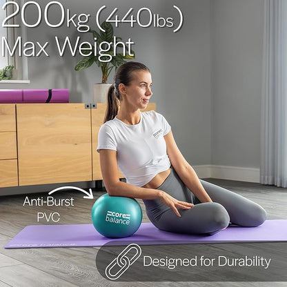 9 Inch Anti Burst Pilates Ball - Mini Exercise Ball for Yoga, Barre, Stretching and Core Stability Workout