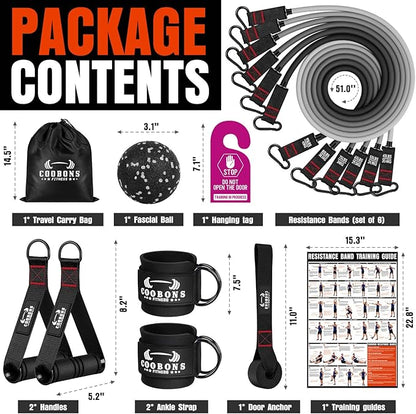 Heavy Resistance Bands for Working Out, 300LBS Exercise Bands with Handles, Workout Bands for Men, Weight Fitness Bands Set for Muscle Training, Strength, Slim, Yoga, Home Gym Equipment