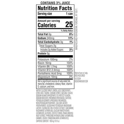 Rockstar Energy Drink with Caffeine Taurine and Electrolytes, Recovery Lemonade, 16oz (12 Pack) (Packaging May Vary)