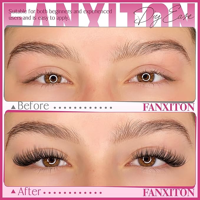 Cluster Lashes 240 pcs Wispy Lash Clusters D Natural Eyelashes Extensions 14-16mm Mix 30D+40D Individual Lashes Thin Band Lash Bond and Seal Tweezers for DIY Lash Extension Beginners