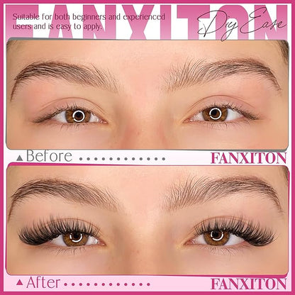 Cluster Lashes 240 pcs Wispy Lash Clusters D Natural Eyelashes Extensions 14-16mm Mix 30D+40D Individual Lashes Thin Band Lash Bond and Seal Tweezers for DIY Lash Extension Beginners