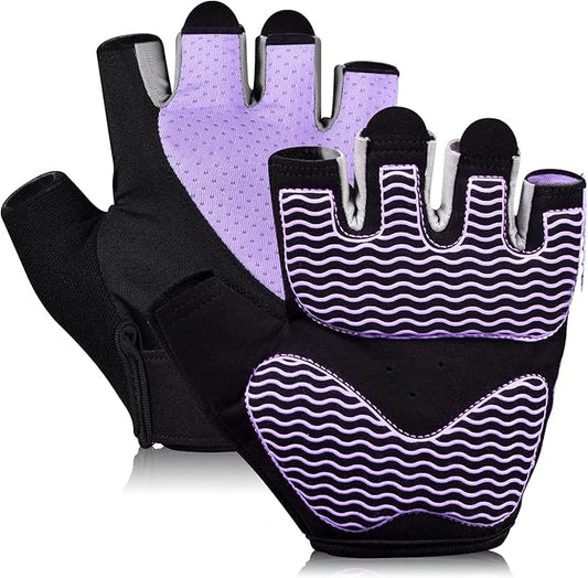 Sunnex Gym Gloves - Fingerless, Breathable Workout Gloves for Weightlifting, Cycling & More