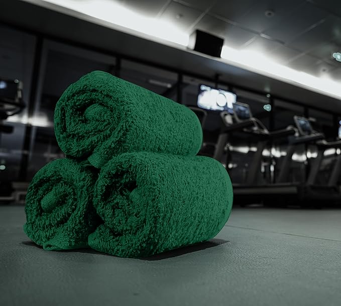 Utopia Towels 24 Pack Cotton Washcloths Set - 100% Ring Spun Cotton, Premium Quality Flannel Face Cloths, Highly Absorbent and Soft Feel Fingertip Towels (Hunter Green)