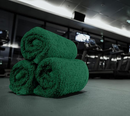 Utopia Towels 24 Pack Cotton Washcloths Set - 100% Ring Spun Cotton, Premium Quality Flannel Face Cloths, Highly Absorbent and Soft Feel Fingertip Towels (Hunter Green)