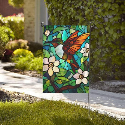 Hummingbird Garden Flag 12x18 In Double Sided Yard Flags Lawn Sign Decor No Flagstand