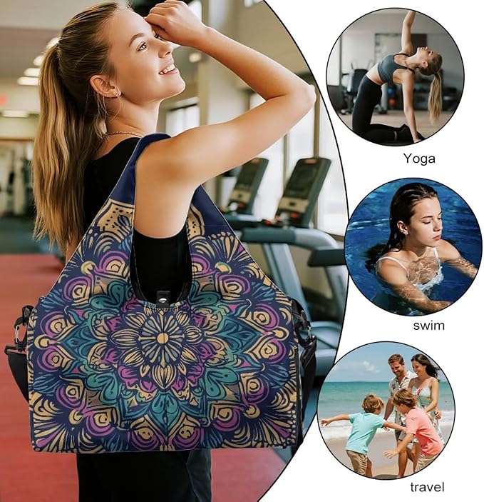 Yoga Mat Bag for Women Men Large Carryall Tote with Adjustable Shoulder Strap for Gym Yoga Travel Pilates Office