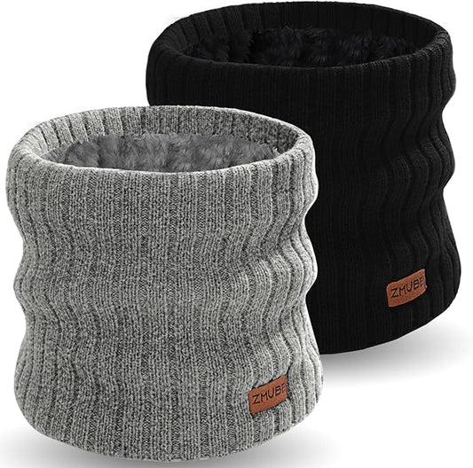 Neck Warmer Gaiter, Winter Fleece Lined Face Mask Scarf for Men Women, Thick Warm Cold Weather Running Ski Neck Cover