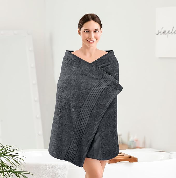 Utopia Towels 4 Pack Bath Towels Set, 27 by 54 Inches, 100% Ring Spun Cotton, Quick Dry, Highly Absorbent, Soft Feel Towels, Perfect for Daily Use, Grey