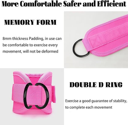 Fitness Ankle Straps for Cable Machine, Kickbacks Glute Workouts, Lower Body Exercises, Adjustable Leg Straps with Neoprene Padding Men Women