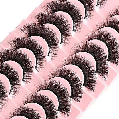 FARRED Cat Eye Lashes Mink Eyelashes Strips Natural Fluffy Strip Eyelash Extension Looking Wispy Full Volume Lash CC Curl Dramatic Short 8mm-15mm Pestañas Postizas for Women