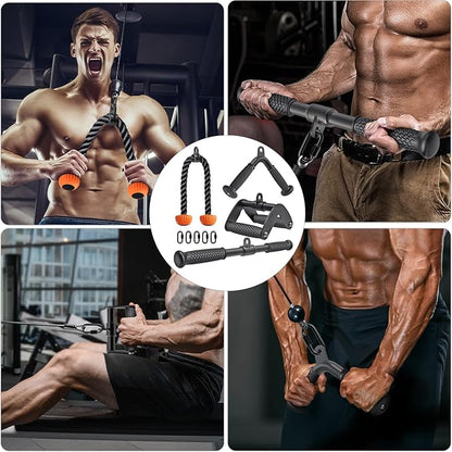 SELEWARE Tricep Rope Cable Machines Attachments for Gym, Heavy Duty Universal Tricep Pull Down Rope with Soft Rubber Ends for Home Gym Workout Biceps Back Shoulders