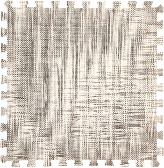 9 Tiles Interlocking Foam Mats 0.4inch Thickness Foam Floor Mats for Home Gym, Fitness, Exercise, Flooring Surface Protection EVA Foam Floor Padding with Border（Gray）