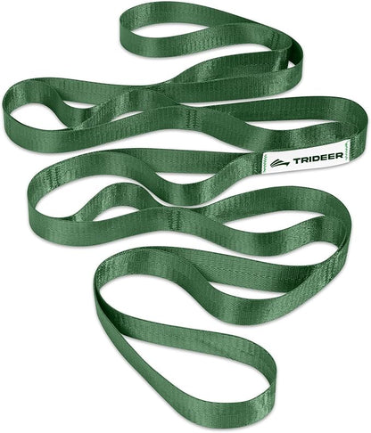 Trideer Stretching Strap Yoga Strap Physical Therapy for Home Workout, Exercise, Pilates and Gymnastics, 10 Loops Non-Elastic Stretch Bands with Aesthetic Packaging for Women & Men
