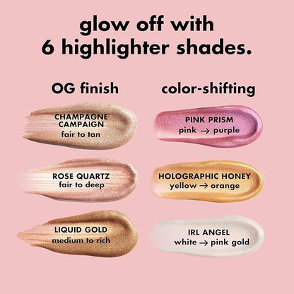 e.l.f. Halo Glow Highlight Beauty Wand, Liquid Highlighter Wand For Luminous, Glowing Skin, Buildable Formula, Vegan & Cruelty-free,Champagne Campaign