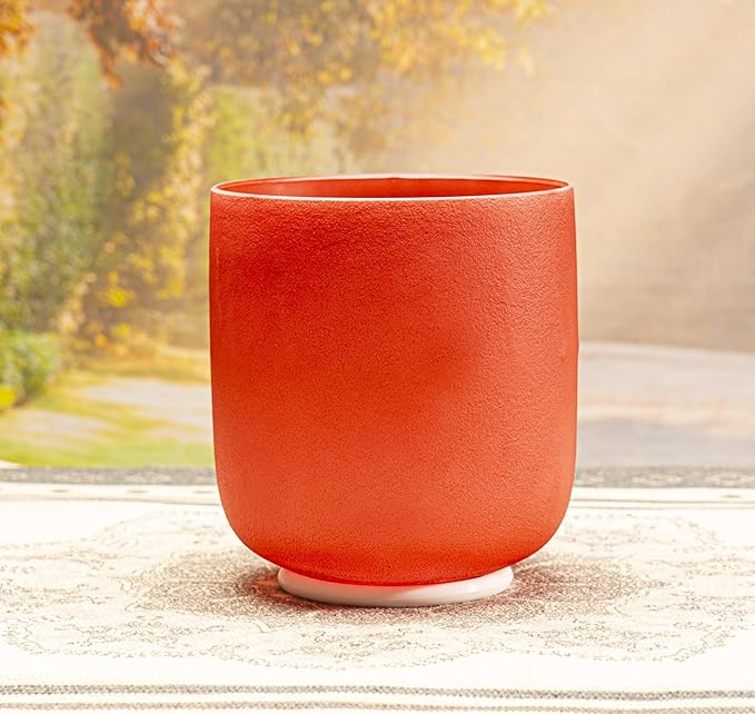 ALIOTH 6“ Red C Note Crystal Singing Bowl Root Chakra with Suede Mallet for Meditation, Yoga, Chakra Healing & Sound Therapy