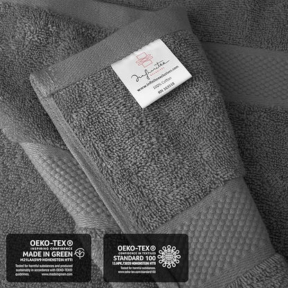 Infinitee Xclusives– Luxury Bath Sheets Towels – 2 Pack 600 GSM (35X70 Inches)– 100% Ring Spun Cotton Large Bath Towels for Bathroom (Shadow Grey, Bath Sheet Pack of 2)