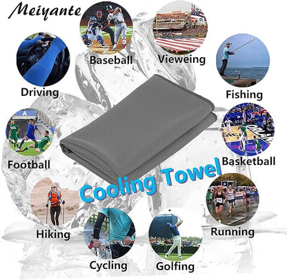 Cooling Towel 43.3" x 15.7" - Ice Sweat Towel for Neck & Face - Quick Cool Down Wrap for Summer Heat, Gym, Running, Golf, Yoga & Sports