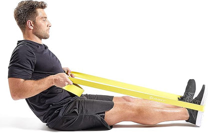 Sunny Health & Fitness Versatile Resistance Bands (Single or Combo Set) for Strength Training, Power Cage, Squat Rack, Home Gym, Body Stretching, Physical Therapy – 100, 140, 160, 180 & 10-75 LB Combo