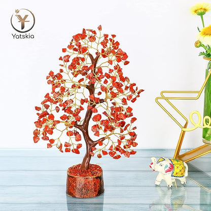 YATSKIA Red Jasper Crystals - Crystal Tree of Life - Gemstone Tree - Spiritual Items - Meditation Room Decor - Spiritual Decor - Reiki Gifts - Good Luck Charms - Metaphysical Gifts