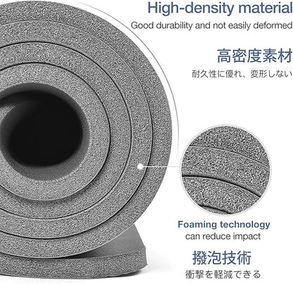 Yoga Mat Non Slip NBR Thick Yoga Mat, 72"L x 32"/24"W x 0.6"/0.4"TH (185cm x 80cm/61cm x 15mm/10mm), Anti-Tear Exercise Mat with Carrying Strap and Bag, Workout Mats for Yoga, Pilates, Floor Exercises