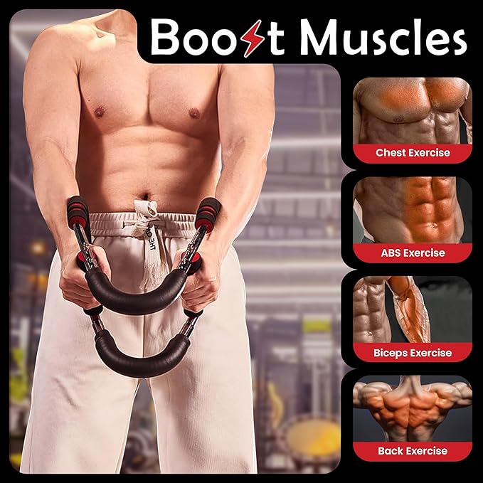 Twister Arm Trainer–2 Adjustable Resistance Levels 30-120lb, Arm Trainer for Men & Women with Comfortable Grip, Home Gym Equipment Chest Exerciser for Upper Body Strength, Muscle Building