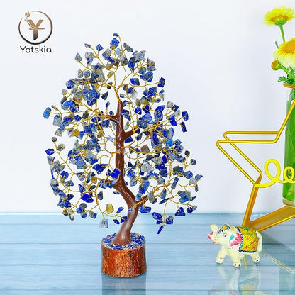 YATSKIA Lapis Lazuli Crystal Tree of Life - Healing Crystals and Stones - Crystals Decor - Crystal Gifts for Women - Good Luck Gifts
