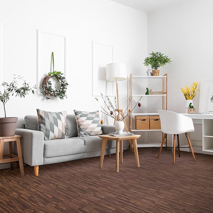 Sorbus Wood Grain Floor Tiles Foam Mat EVA Interlocking Mats Tile 3/8-Inch Thick Flooring Wood Puzzle Exercise Mats w/Borders - Home Playroom Basement, Apartment, Trade Show, Baby, Dance