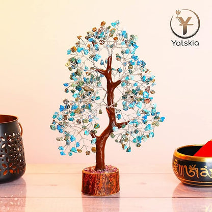 YATSKIA Turquoise Crystal Tree - Gemstone Tree - Tree of Life - Crystal Home Decor - Good Luck Charms - Spiritual Gifts for Women - Gemstones and Crystals - Chakra Stones - Meditation Decor