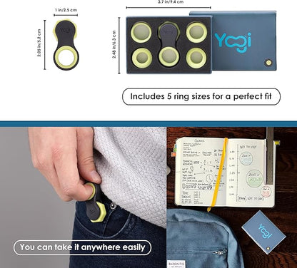 Yogi Fidget Toy – Silent Sensory Spinner for Adults & Kids – Stress Relief Fidgets for ADHD, Anxiety – Fidget Toys for Adults – Includes 5 Finger-Fit Rings – Work, School & Travel – 3-Pack
