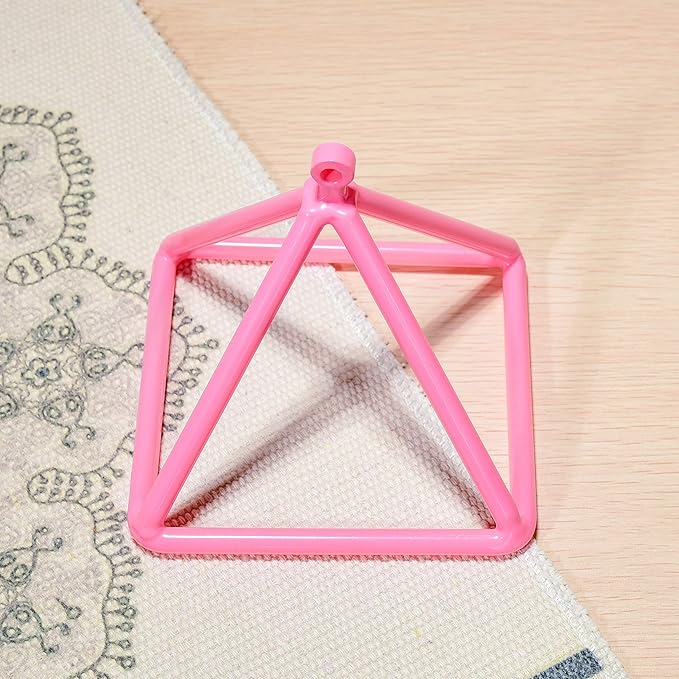 TOPFUND 5" Pink Crystal Singing Pyramid Sound Therapy Instrument with Carrying Case and Quartz Suede Mallet